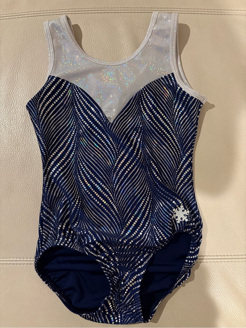 Women XS Navy and White Sparkle Dance / gymnastics Leotard